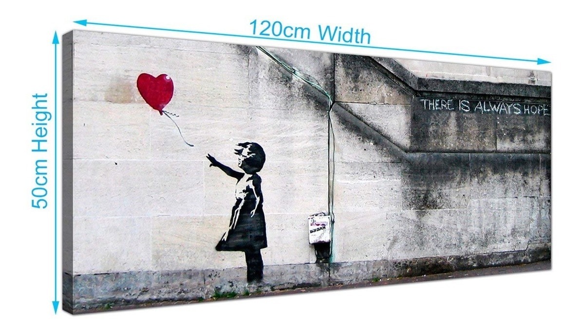 Foto 6 pulgar | Cuadro Banksy Niña Globo Rojo Arte Moderno Lienzo Canvas