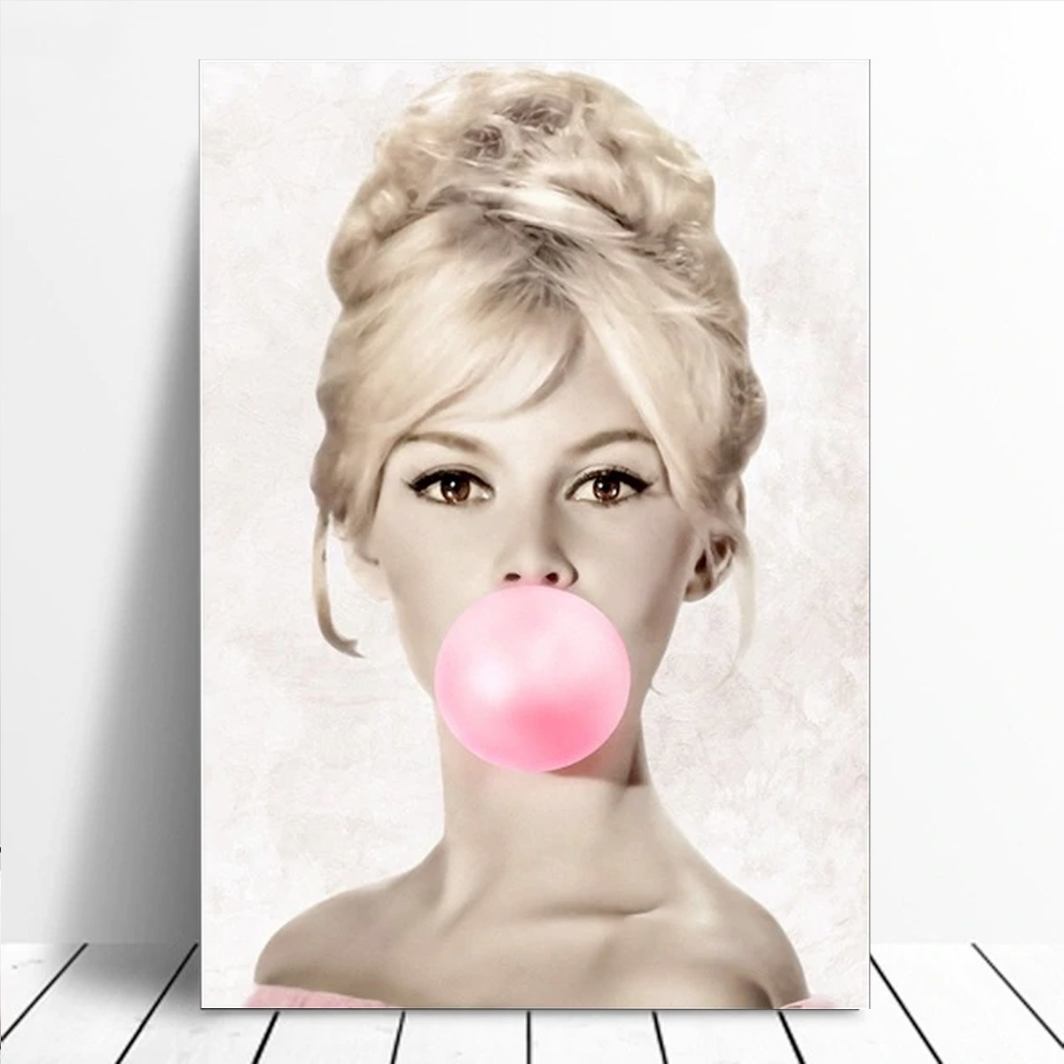 Foto 4 pulgar | Set Cuadros Marilyn Monroe Y Audrey Hepburn Bubble Gum Chicl