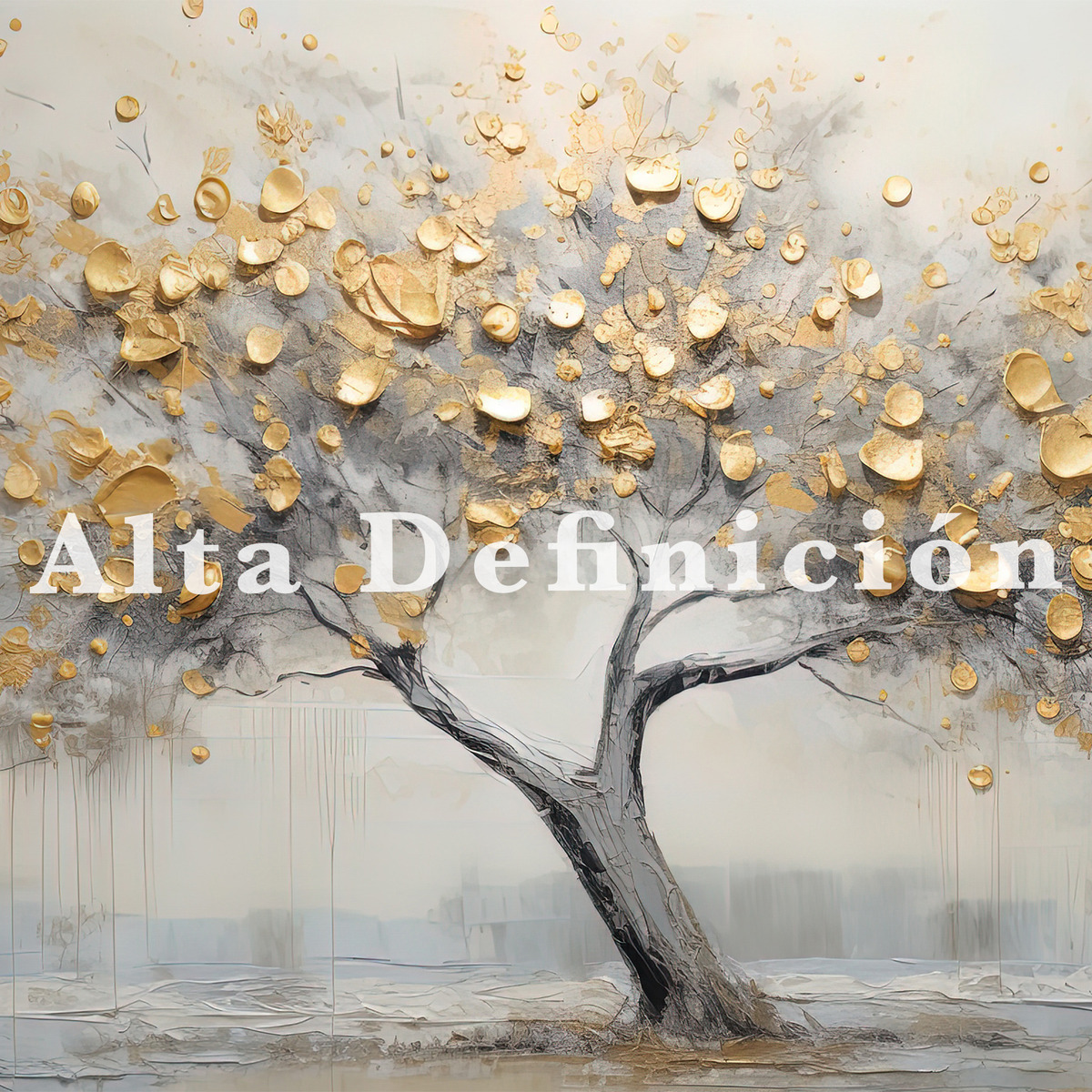 Foto 4 pulgar | Cuadro Decogaleria Arbol Dorado Abstracto Moderno 140x70 Cm.