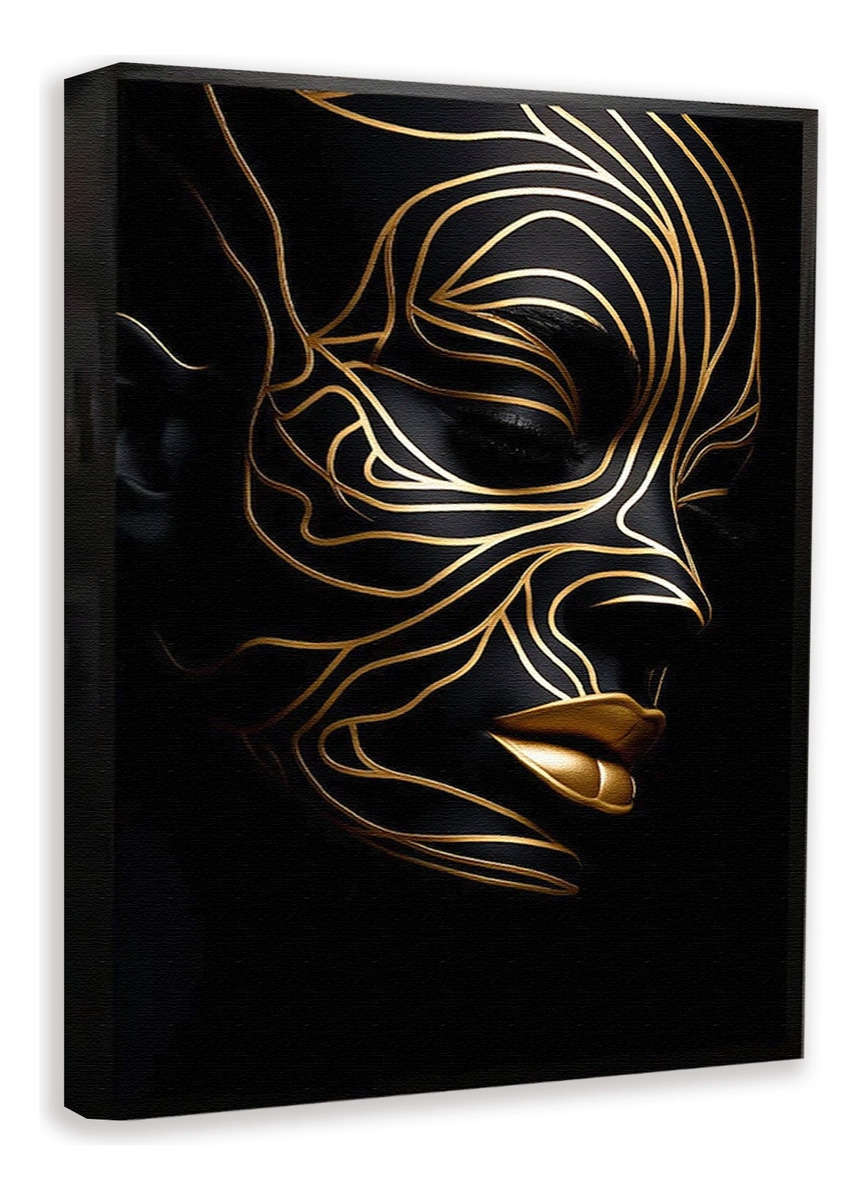Foto 3 pulgar | Cuadro Mujer Africana Moderno En Canvas Opción De Marco Hd