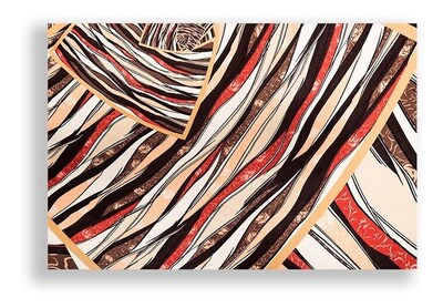 Foto 1 | Cuadro Abstracto Café Rojo Lineas Canvas Recamara Sala