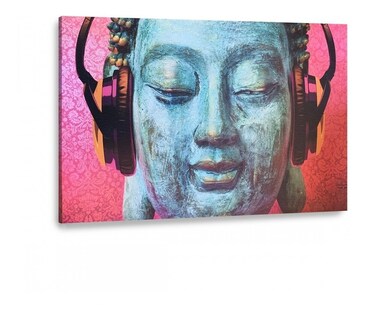 Foto 1 | Cuadro Canvas Buda Con Audífonos 2 Opciones De Color Lienzo