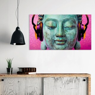 Foto 3 | Cuadro Canvas Buda Con Audífonos 2 Opciones De Color Lienzo