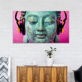 Foto 4 | Cuadro Canvas Buda Con Audífonos 2 Opciones De Color Lienzo
