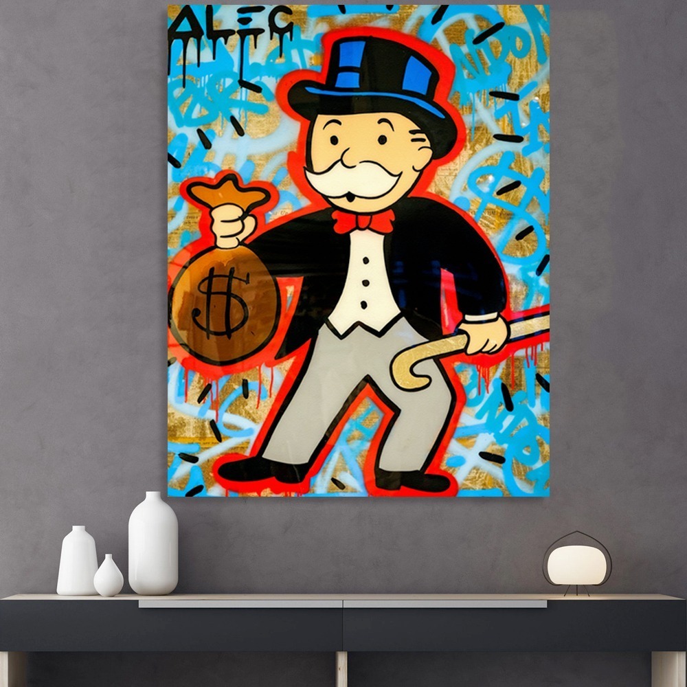 Foto 4 pulgar | Cuadros Alec Monopoly En Canvas Graffiti Art Urban Modernos