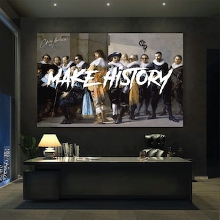 Foto 3 | Make History Hustle Money Graffiti Canvas Grueso 140x90 Hd