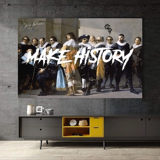 Foto 4 | Make History Hustle Money Graffiti Canvas Grueso 140x90 Hd