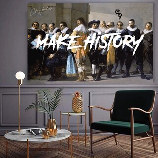 Foto 5 | Make History Hustle Money Graffiti Canvas Grueso 140x90 Hd