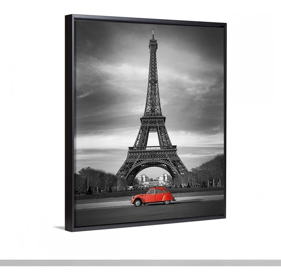 Foto 4 pulgar | Cuadro Paris Auto Rojo Canvas Hd Calidad De Galeria Grande