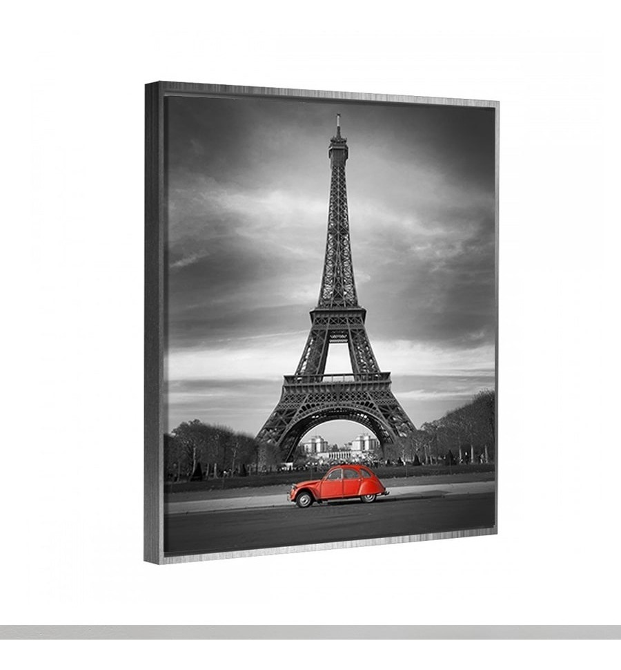 Foto 5 pulgar | Cuadro Paris Auto Rojo Canvas Hd Calidad De Galeria Grande