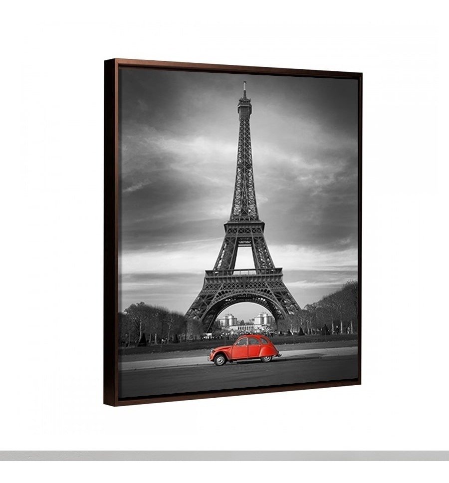 Foto 6 pulgar | Cuadro Paris Auto Rojo Canvas Hd Calidad De Galeria Grande