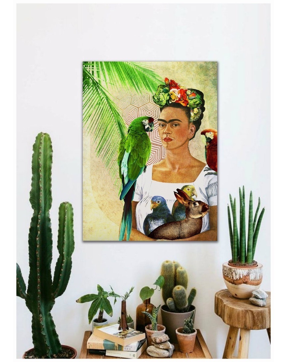 Foto 2 | Cuadro Frida Kahlo Moderno Lienzo Canvas Alta Calidad 60x80