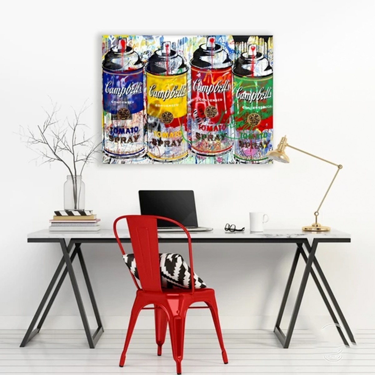 Foto 2 pulgar | Cuadro Alec Monopoly En Canvas Spray Grafitti Tomato Soup
