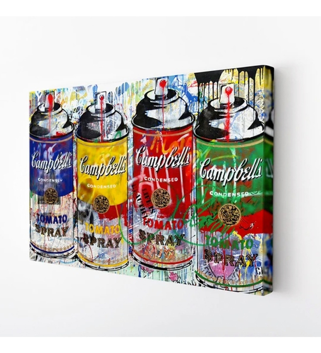 Foto 3 pulgar | Cuadro Alec Monopoly En Canvas Spray Grafitti Tomato Soup