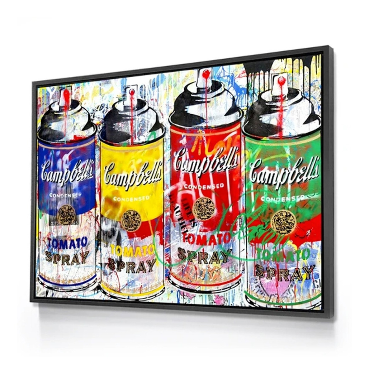 Foto 4 pulgar | Cuadro Alec Monopoly En Canvas Spray Grafitti Tomato Soup