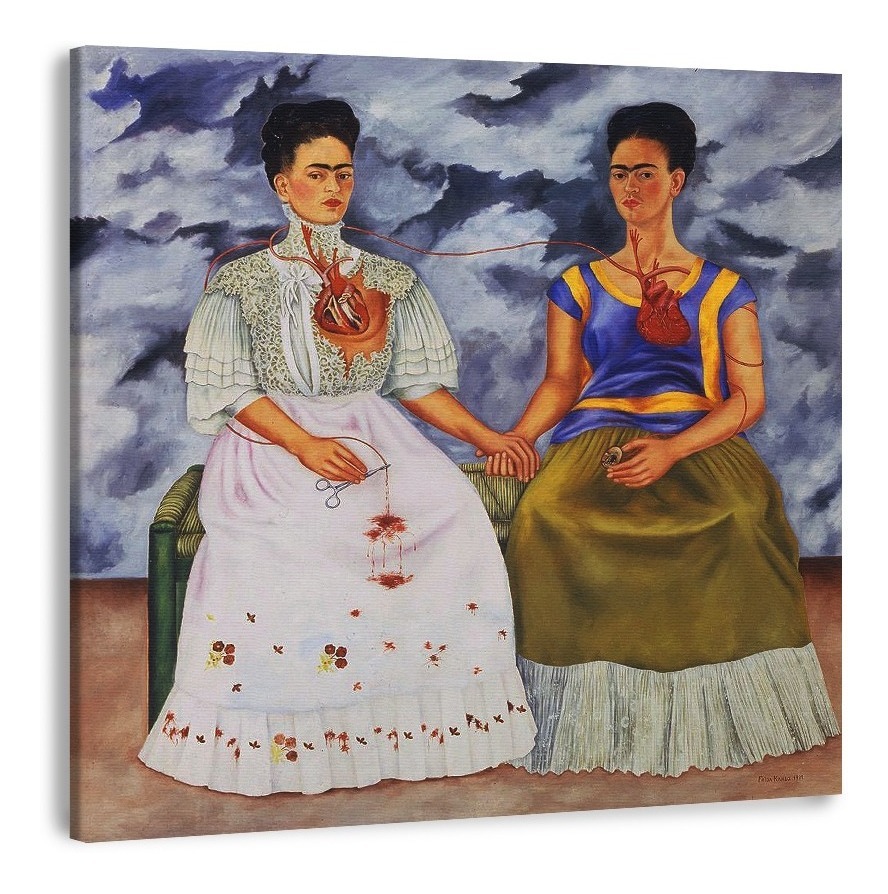 Foto 2 pulgar | Cuadro Las 2 Fridas Kahlo Lienzo Canvas Arte Mexicano