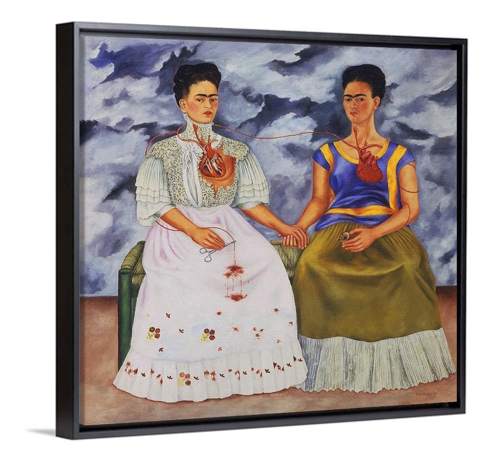 Foto 4 pulgar | Cuadro Las 2 Fridas Kahlo Lienzo Canvas Arte Mexicano
