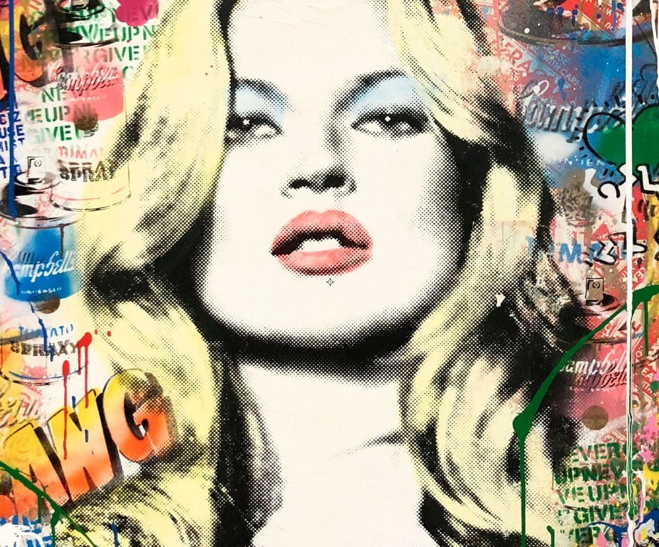 Foto 5 pulgar | Cuadro Canvas Grafitti Arte Banksy Brainwash Kate Moss