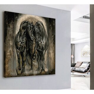 Foto 1 | Cuadro Pintura Caballos Moderno Estilo Oleo En Canvas