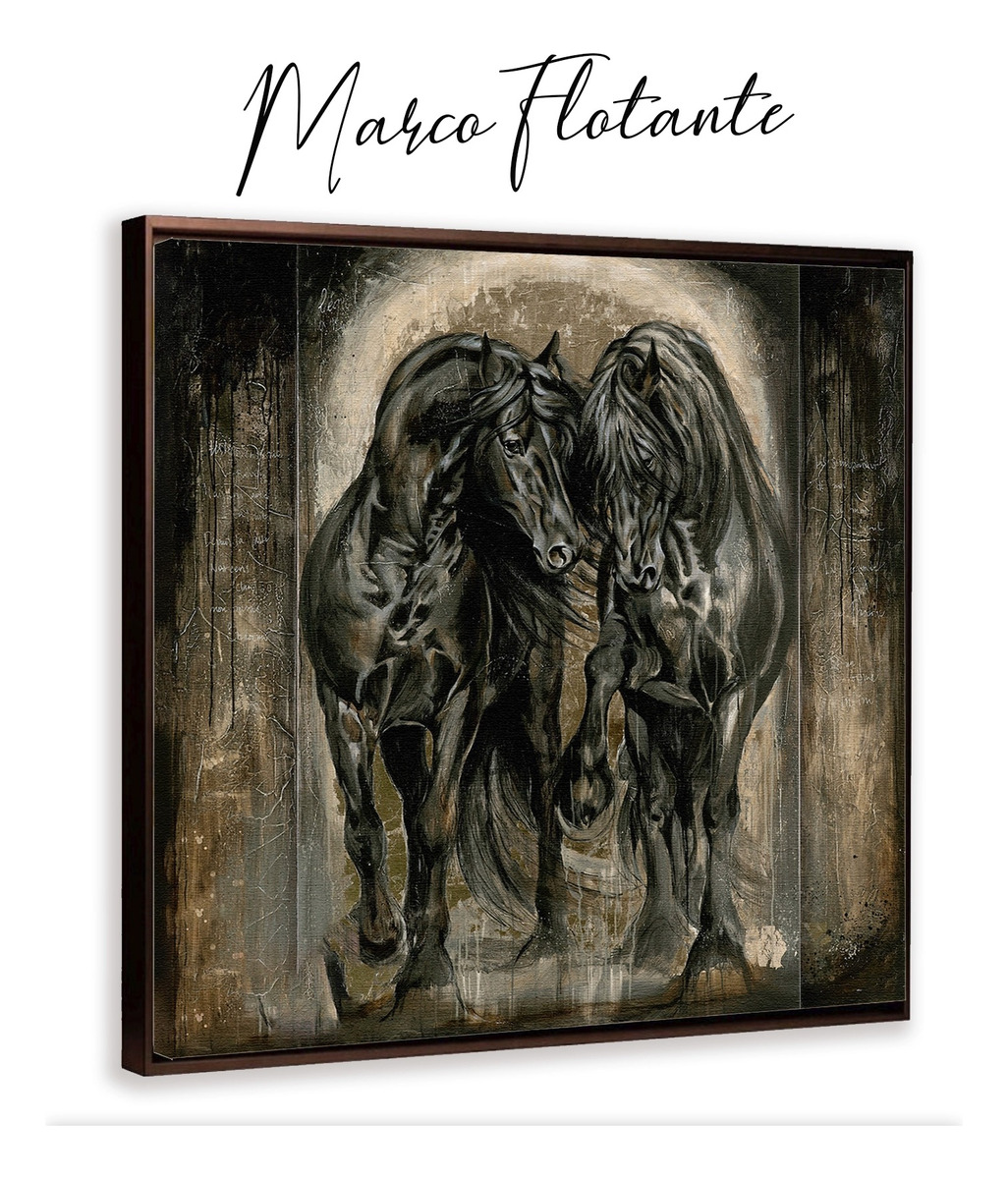 Foto 2 | Cuadro Pintura Caballos Moderno Estilo Oleo En Canvas