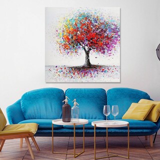 Foto 1 | Cuadro Decorativo Arbol Colores Hecho En Canvas Con Bastidor