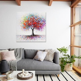 Foto 5 | Cuadro Decorativo Arbol Colores Hecho En Canvas Con Bastidor