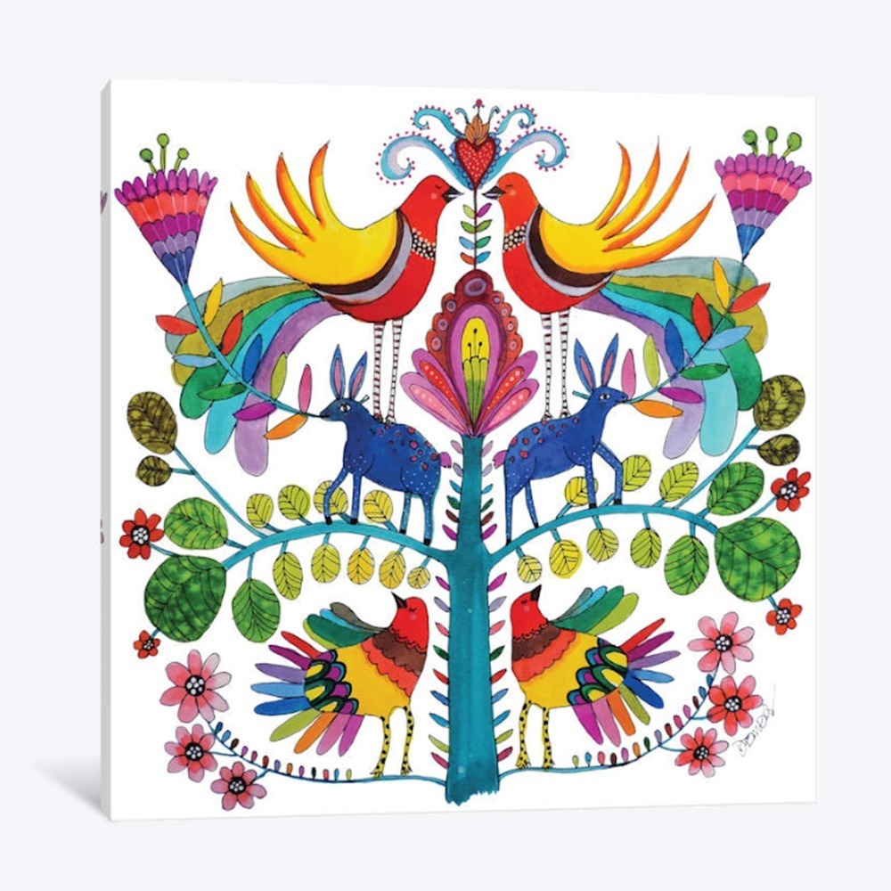 Cuadros Arte Mexicano Otomi Huichol Calidad En Lienzo Canvas Algodón Tintas Ecologicas