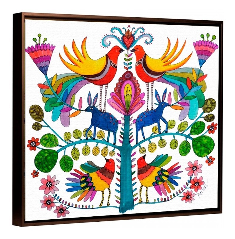Foto 5 pulgar | Cuadros Arte Mexicano Otomi Huichol Calidad En Lienzo Canvas Algodón Tintas Ecologicas