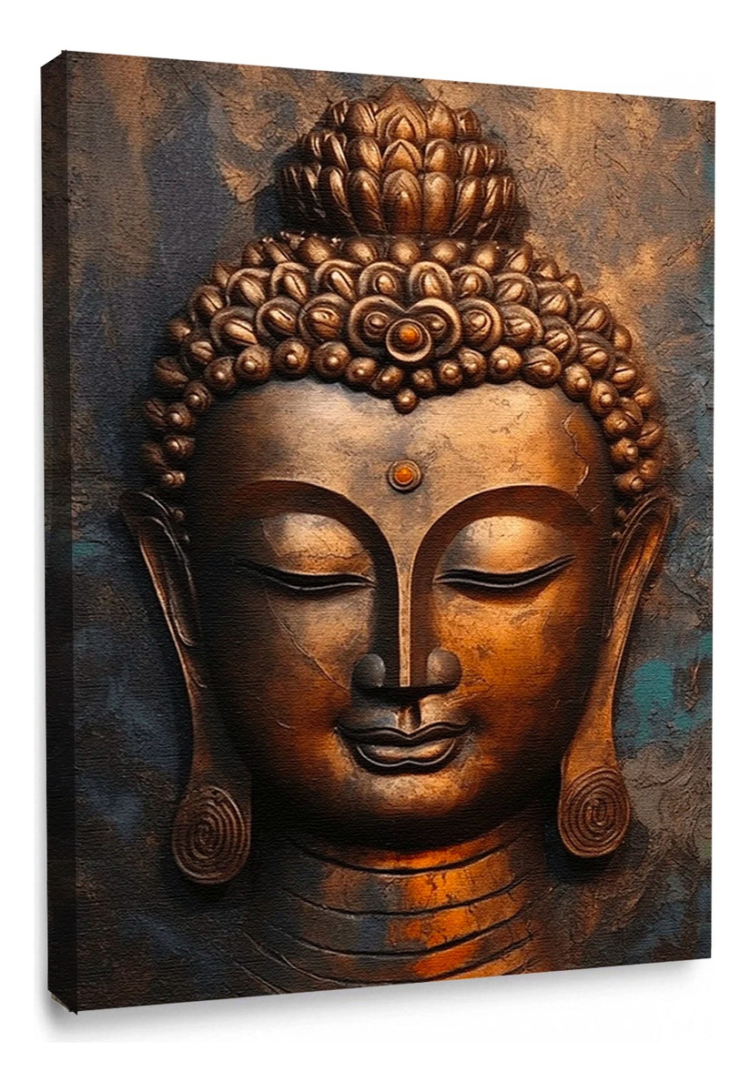 Cuadro Decorativo Buda Om Dorado Canvas Premium Mate Hd