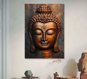 Foto 3 | Cuadro Decorativo Buda Om Dorado Canvas Premium Mate Hd