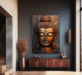 Foto 4 | Cuadro Decorativo Buda Om Dorado Canvas Premium Mate Hd