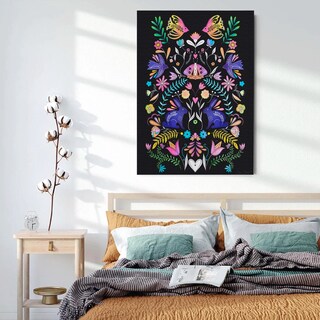 Foto 3 | Flores Tradicionales Folclore Moderno Boho En Lienzo Canvas