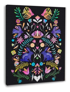 Foto 5 | Flores Tradicionales Folclore Moderno Boho En Lienzo Canvas