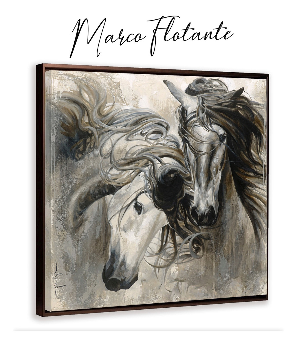 Foto 2 | Cuadro Pintura Caballos Moderno Estilo Oleo En Canvas