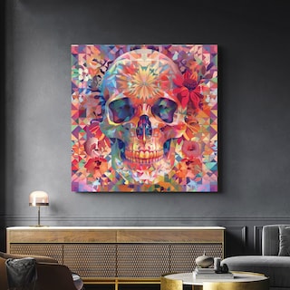 Foto 1 | Cuadro Canvas Elefantes Dia De Muertos 80x80.