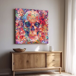 Foto 2 | Cuadro Canvas Elefantes Dia De Muertos 80x80.