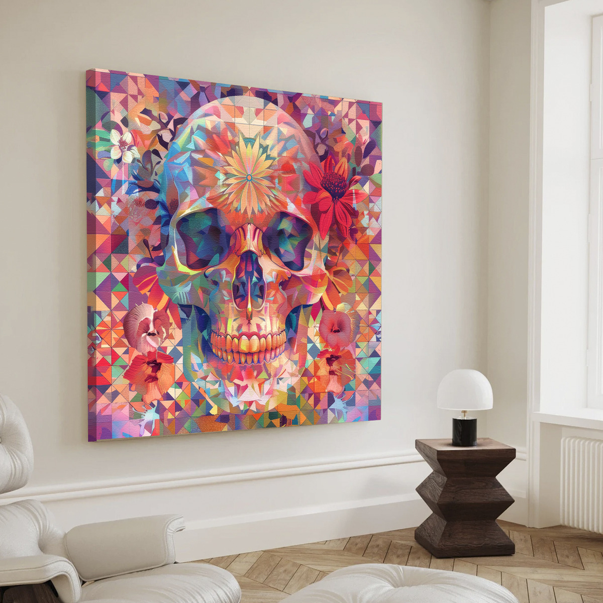 Foto 5 | Cuadro Canvas Elefantes Dia De Muertos 80x80.