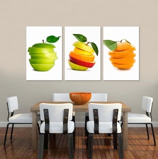 Foto 2 | Cuadros Decorativos Para Comedor En Lienzo Canvas Estilo Galeria Listos Para Colgar Tintas Ecologica Color Multicolor