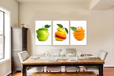 Foto 4 | Cuadros Decorativos Para Comedor En Lienzo Canvas Estilo Galeria Listos Para Colgar Tintas Ecologica Color Multicolor