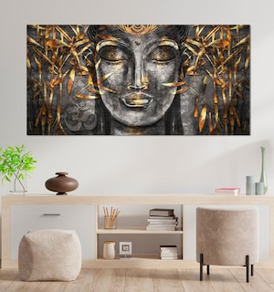 Foto 2 | Cuadro Decorativo Canvas Buda Con Dorado 70x140cm
