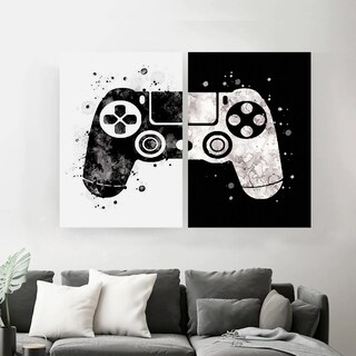 Foto 2 | Decoracion Gamer Joystick Acuarela Set Cuadros Playstation
