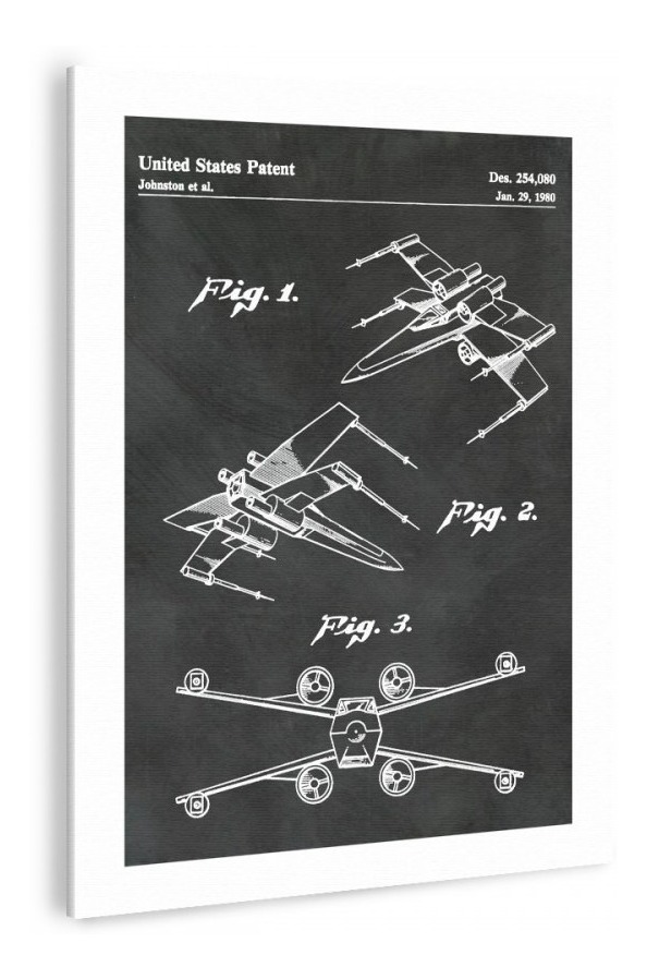 Foto 4 pulgar | 3 Cuadro Patente Millenium Falcon Star Wars Decorativo 50x70
