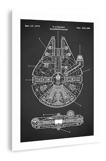 Foto 5 | 3 Cuadro Patente Millenium Falcon Star Wars Decorativo 50x70
