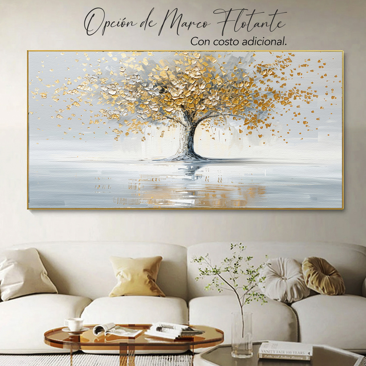 Foto 4 pulgar | Cuadro Decorativo Arbol De La Vida Estilo Dorado Moderno Hd