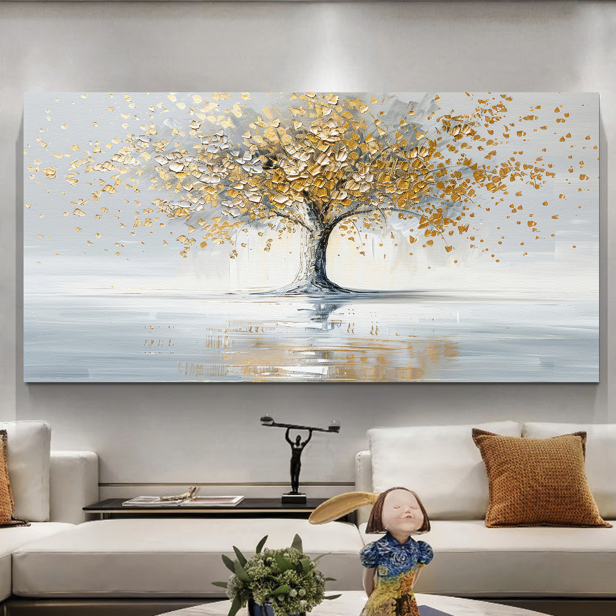 Foto 4 | Cuadro Decorativo Arbol De La Vida Estilo Dorado Moderno Hd