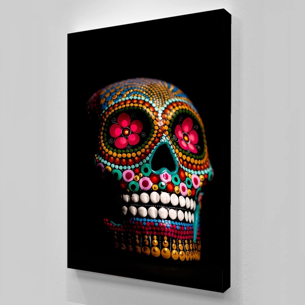 Foto 2 pulgar | Cuadro Lienzo Canvas Arte Mexicano Calavera Dia De Muertos