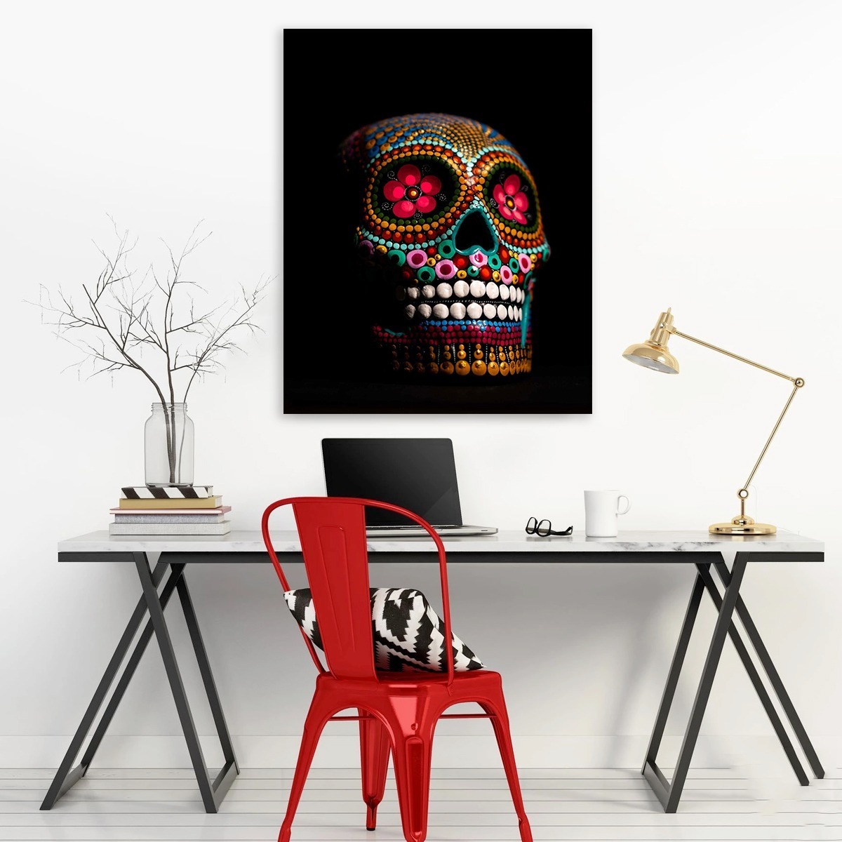 Foto 4 | Cuadro Lienzo Canvas Arte Mexicano Calavera Dia De Muertos