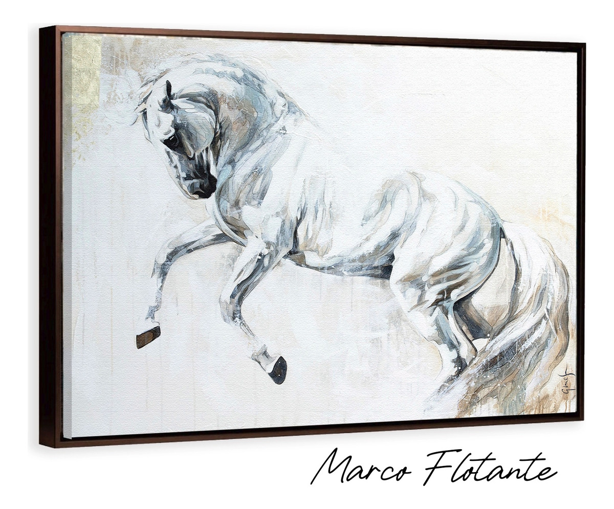 Foto 2 | Cuadros De Caballos Elegantes En Canvas Grueso Galería Color Snow Armazón Bastidor