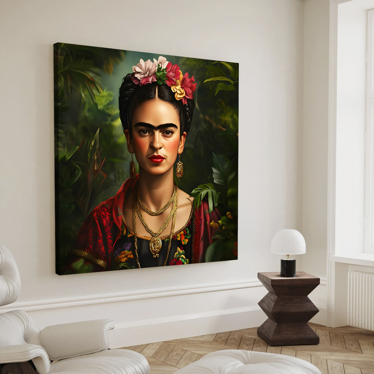 Foto 3 pulgar | Cuadro Canvas Frida Kahlo Grande En  Lienzo Artistico Con Bastidor Tintas Ecológicas Alta Calidad