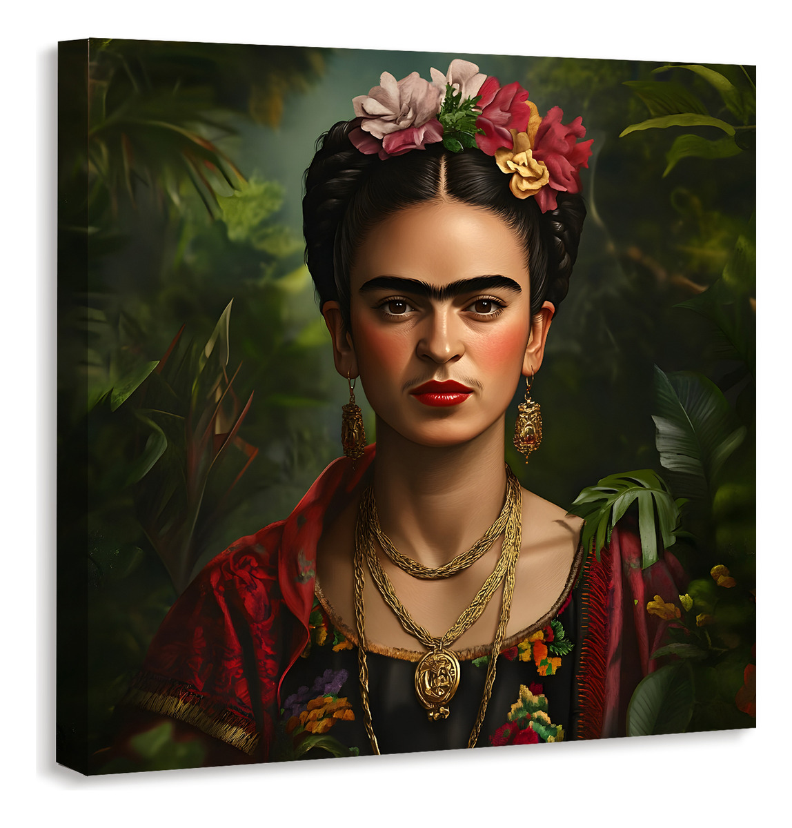 Foto 4 pulgar | Cuadro Canvas Frida Kahlo Grande En  Lienzo Artistico Con Bastidor Tintas Ecológicas Alta Calidad